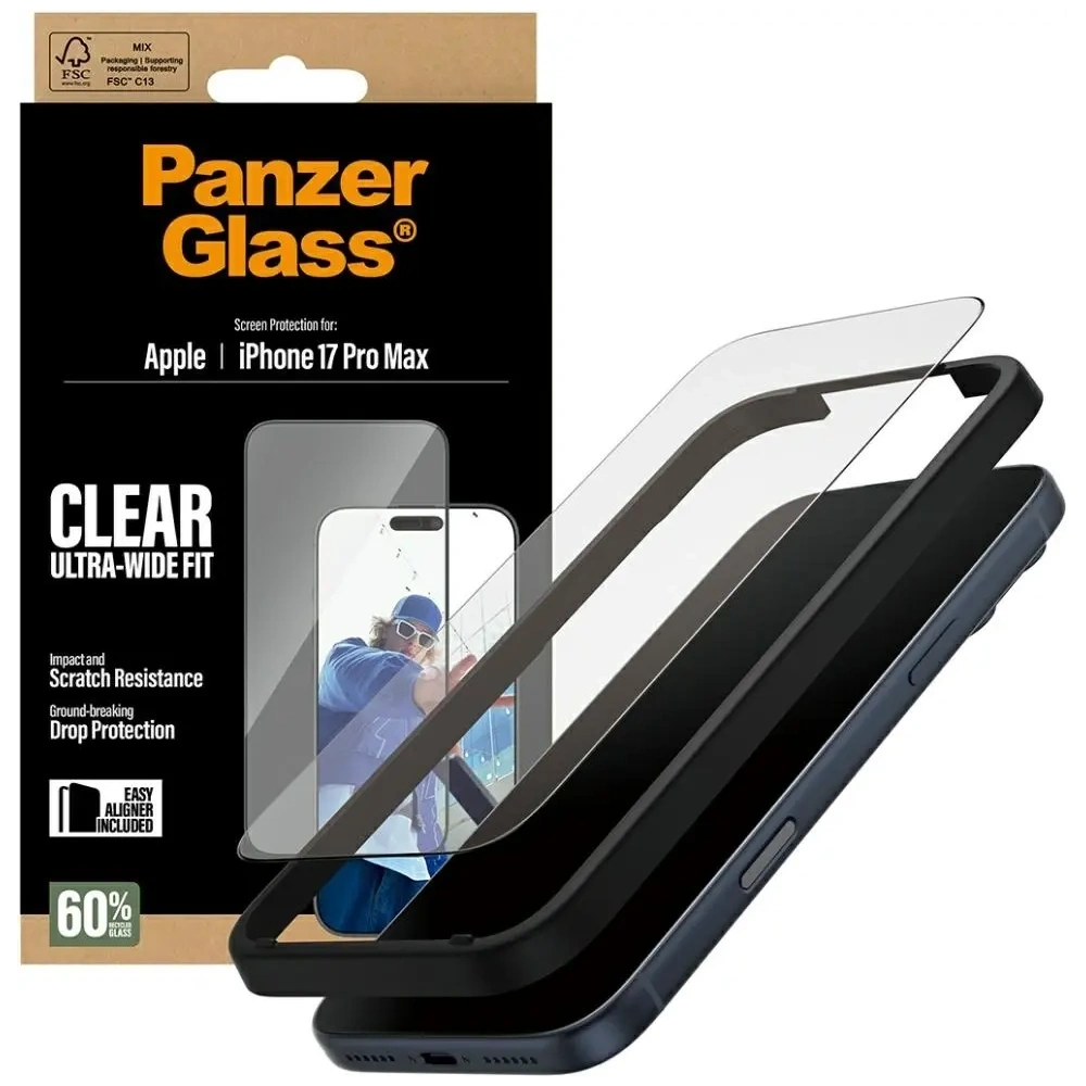 Szkło hartowane PanzerGlass Ultra-Wide Fit EasyAligner do Apple iPhone 17 Pro Max