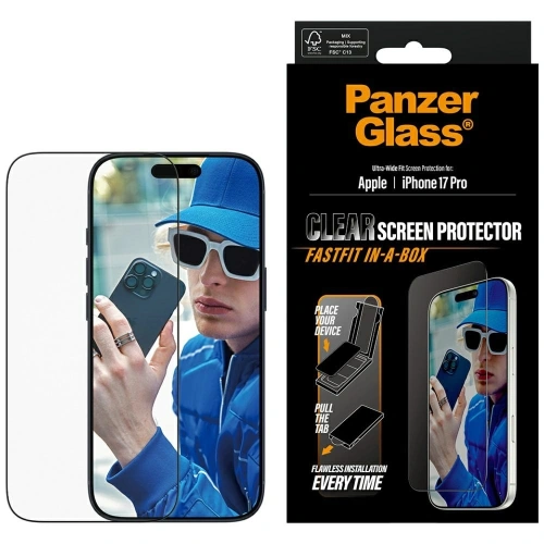 Szkło hartowane PanzerGlass Ultra-Wide Fit Fastfit do Apple iPhone 17 Pro