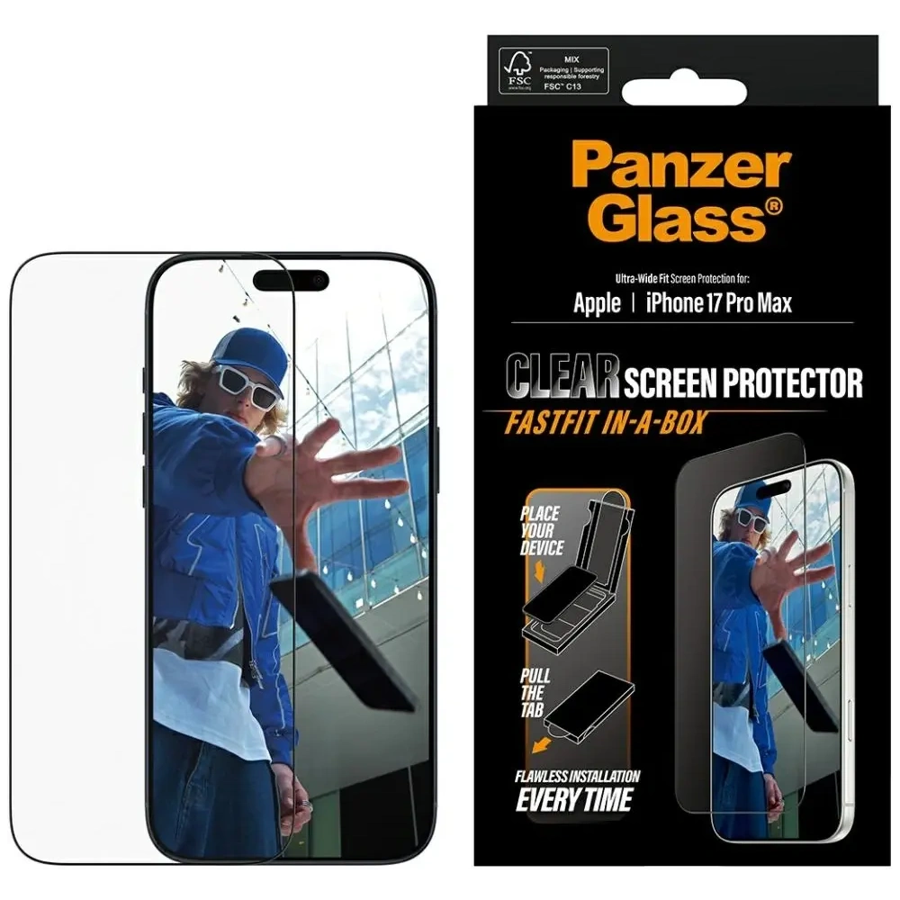 Szkło hartowane PanzerGlass Ultra-Wide Fit Fastfit do Apple iPhone 17 Pro Max