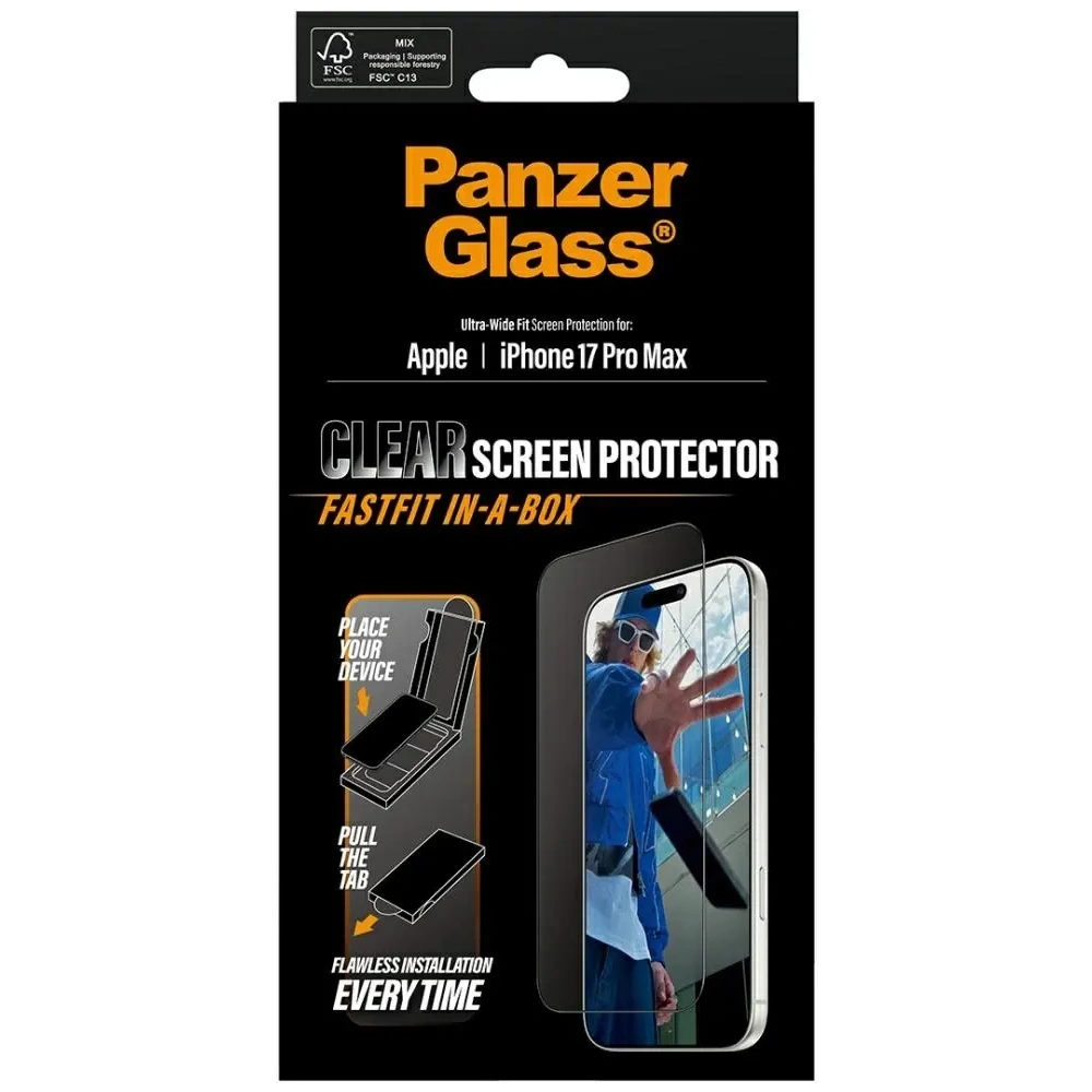 Szkło hartowane PanzerGlass Ultra-Wide Fit Fastfit do Apple iPhone 17 Pro Max