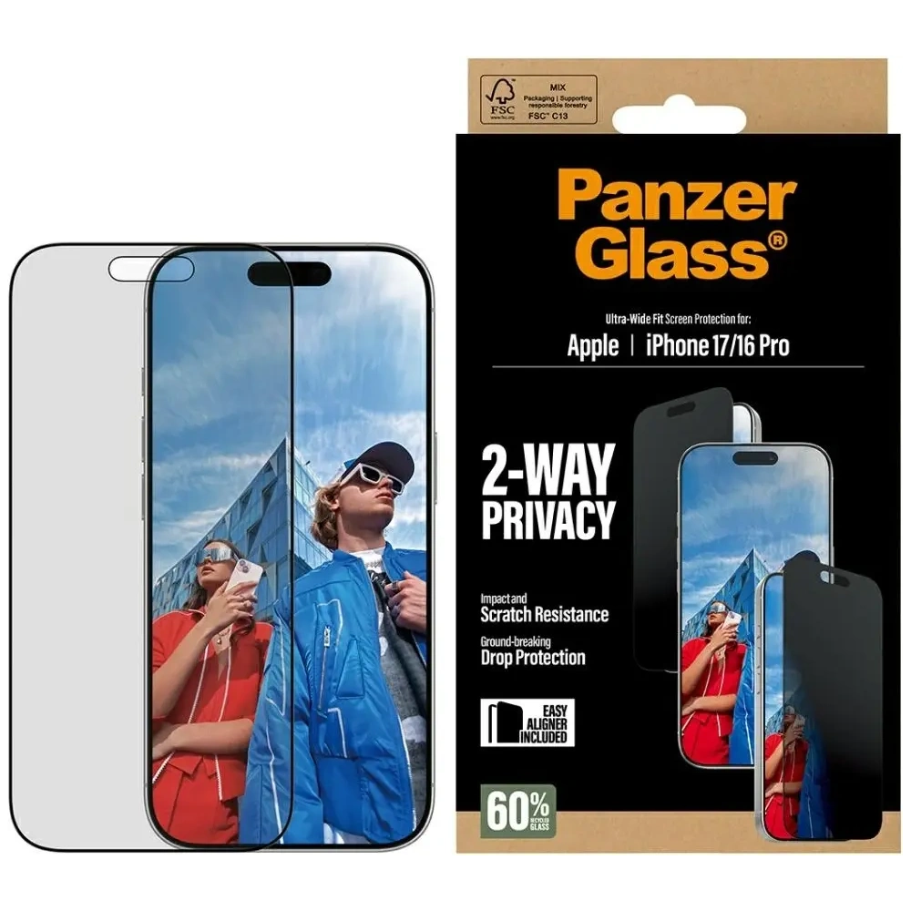 Szkło prywatyzujące PanzerGlass Ultra-Wide Fit EasyAligner do Apple iPhone 17 / 16 Pro
