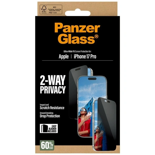 Szkło prywatyzujące PanzerGlass Ultra-Wide Fit EasyAligner do Apple iPhone 17 Pro