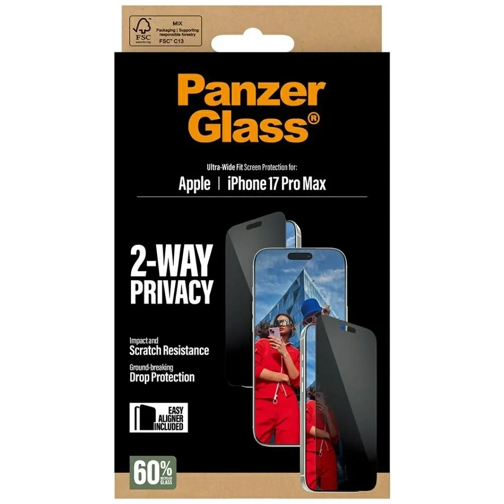 Szkło prywatyzujące PanzerGlass Ultra-Wide Fit EasyAligner do Apple iPhone 17 Pro Max