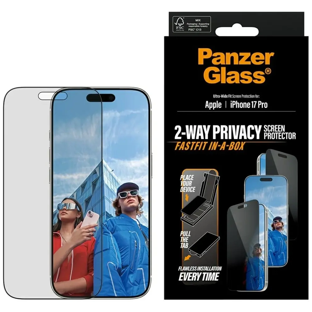 Szkło prywatyzujące PanzerGlass Ultra-Wide Fit Fastfit do Apple iPhone 17 Pro
