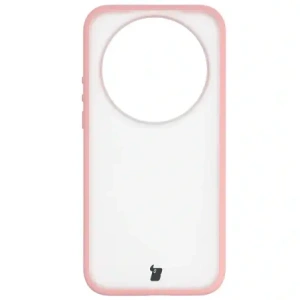 Etui Bizon Case Angelo do Xiaomi 17 Ultra półprzezroczyste z jasnoróżową ramką