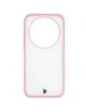 Etui Bizon Case Angelo do Xiaomi 17 Ultra półprzezroczyste z jasnoróżową ramką
