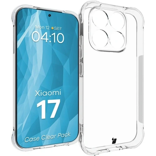 Elastyczne etui + 2x szkło hartowane Bizon Case Clear Pack do Xiaomi 17