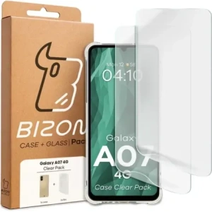 Elastyczne etui + 2x folia na ekran Bizon Case Clear Pack do Samsung Galaxy A07 4G