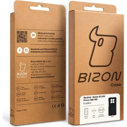 Etui Bizon Case Łupka do Xiaomi Redmi Note 15 / POCO M8 5G czarne