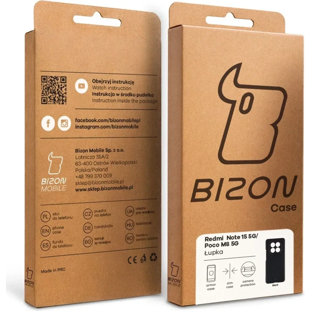 Etui Bizon Case Łupka do Xiaomi Redmi Note 15 / POCO M8 5G czarne