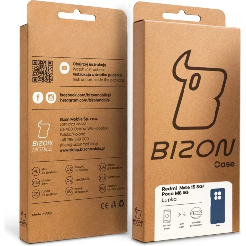 Etui Bizon Case Łupka do Xiaomi Redmi Note 15 / POCO M8 5G niebieskie