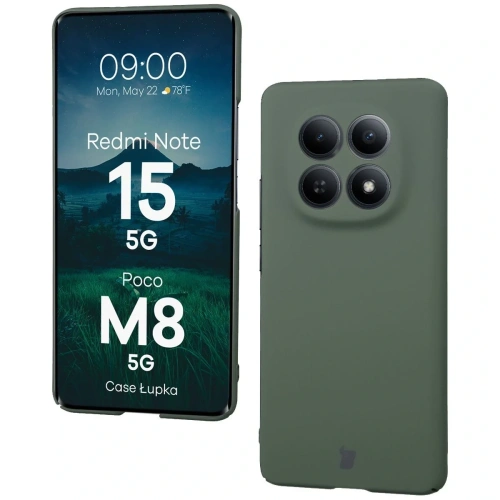 Etui Bizon Case Łupka do Xiaomi Redmi Note 15 / POCO M8 5G zielone