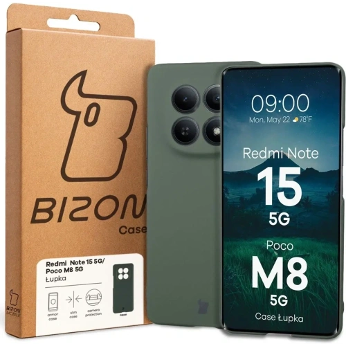 Etui Bizon Case Łupka do Xiaomi Redmi Note 15 / POCO M8 5G zielone