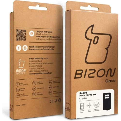 Etui Bizon Case Łupka do Xiaomi Redmi Note 15 Pro 5G czarne