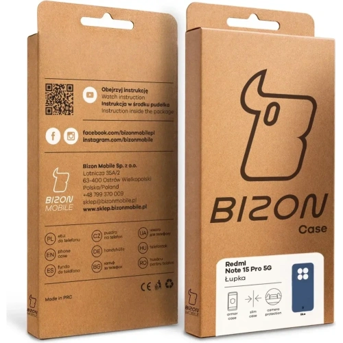 Etui Bizon Case Łupka do Xiaomi Redmi Note 15 Pro 5G niebieskie