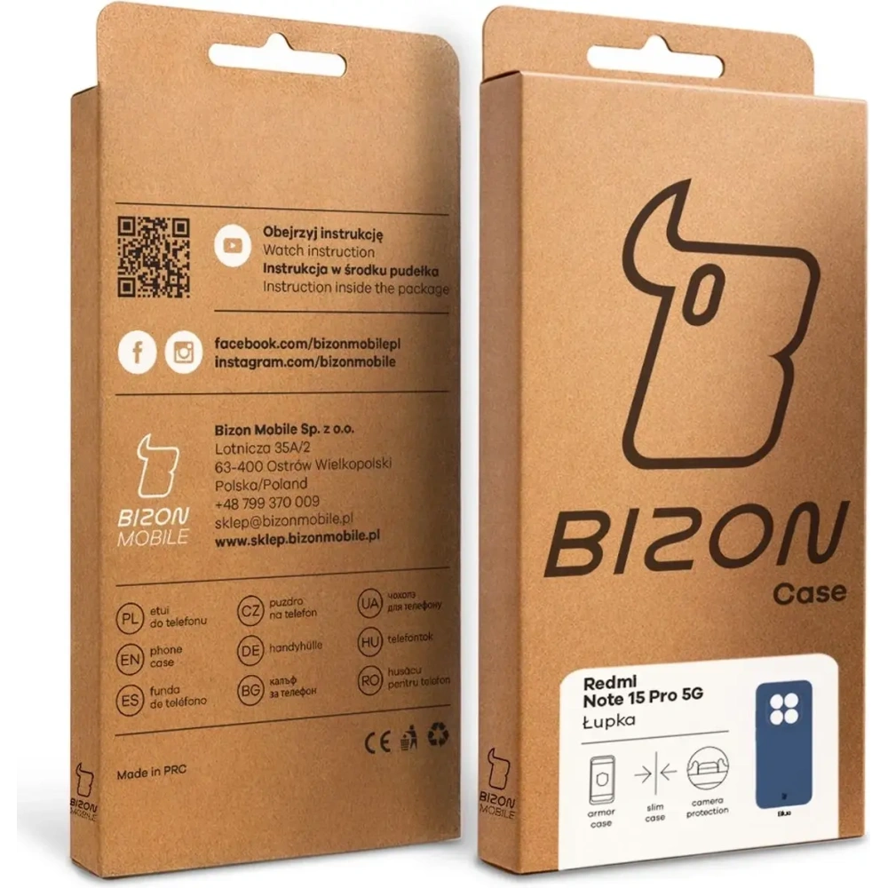 Etui Bizon Case Łupka do Xiaomi Redmi Note 15 Pro 5G niebieskie
