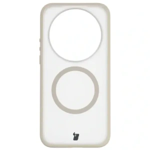 Etui z pierścieniem magnetycznym Bizon Case MatteO do Xiaomi 17 Ultra przydymione-beżowe