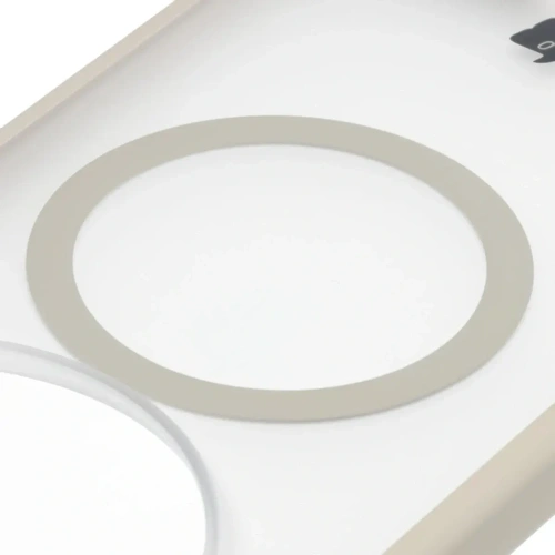 Etui z pierścieniem magnetycznym Bizon Case MatteO do Xiaomi 17 Ultra przydymione-beżowe