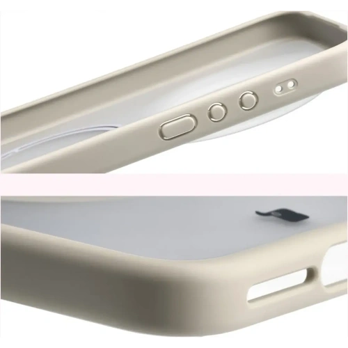 Etui z pierścieniem magnetycznym Bizon Case MatteO do Xiaomi 17 Ultra przydymione-beżowe