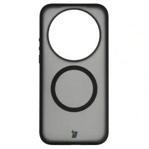Etui z pierścieniem magnetycznym Bizon Case MatteO do Xiaomi 17 Ultra przydymione-czarne