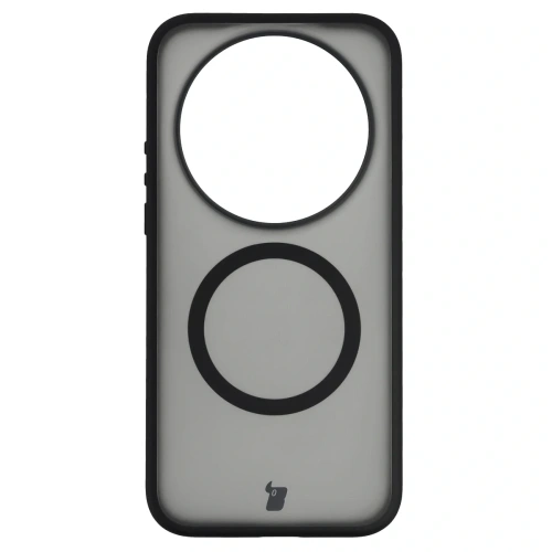 Etui z pierścieniem magnetycznym Bizon Case MatteO do Xiaomi 17 Ultra przydymione-czarne