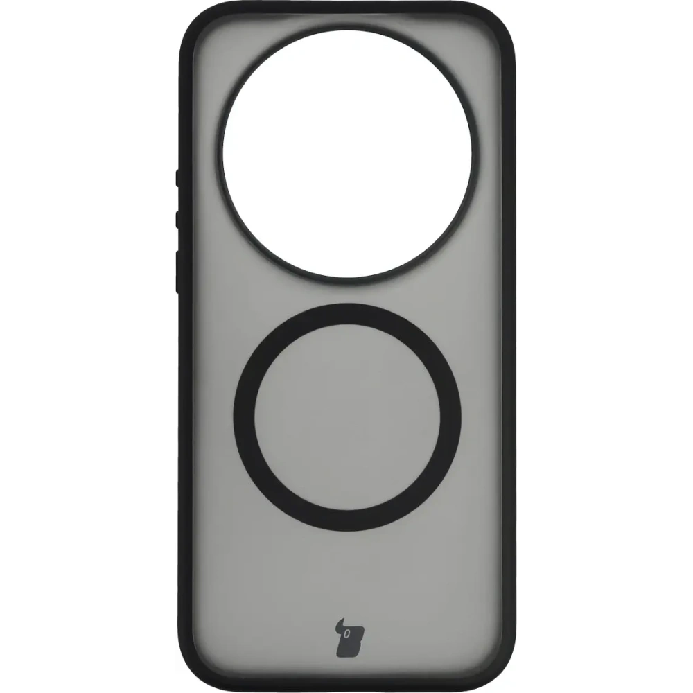 Etui z pierścieniem magnetycznym Bizon Case MatteO do Xiaomi 17 Ultra przydymione-czarne