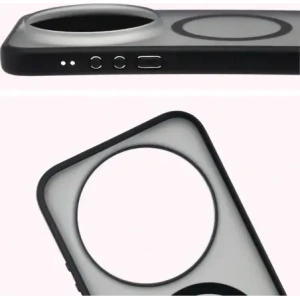 Etui z pierścieniem magnetycznym Bizon Case MatteO do Xiaomi 17 Ultra przydymione-czarne