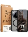 Etui z pierścieniem magnetycznym Bizon Case MatteO do Xiaomi 17 Ultra przydymione-czarne