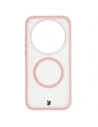 Etui z pierścieniem magnetycznym Bizon Case MatteO do Xiaomi 17 Ultra przydymione-jasnoróżowe