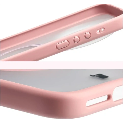 Etui z pierścieniem magnetycznym Bizon Case MatteO do Xiaomi 17 Ultra przydymione-jasnoróżowe