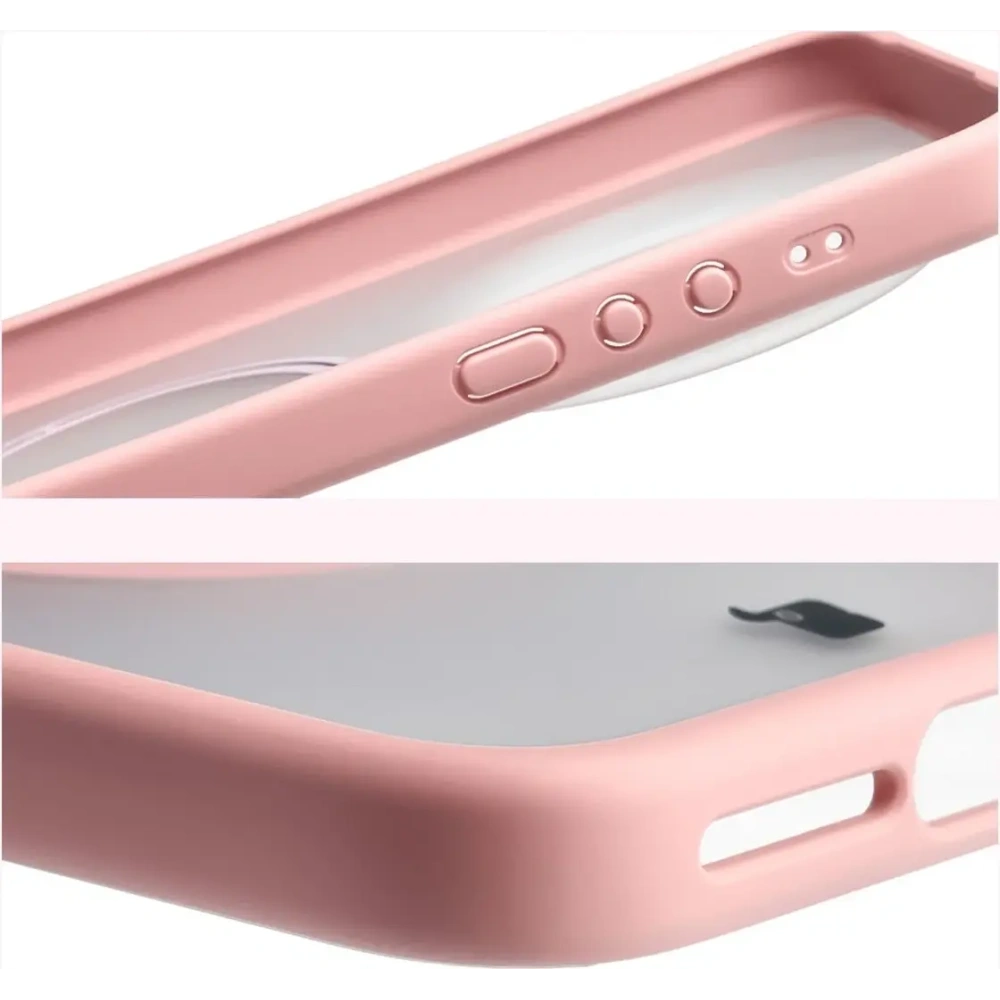 Etui z pierścieniem magnetycznym Bizon Case MatteO do Xiaomi 17 Ultra przydymione-jasnoróżowe