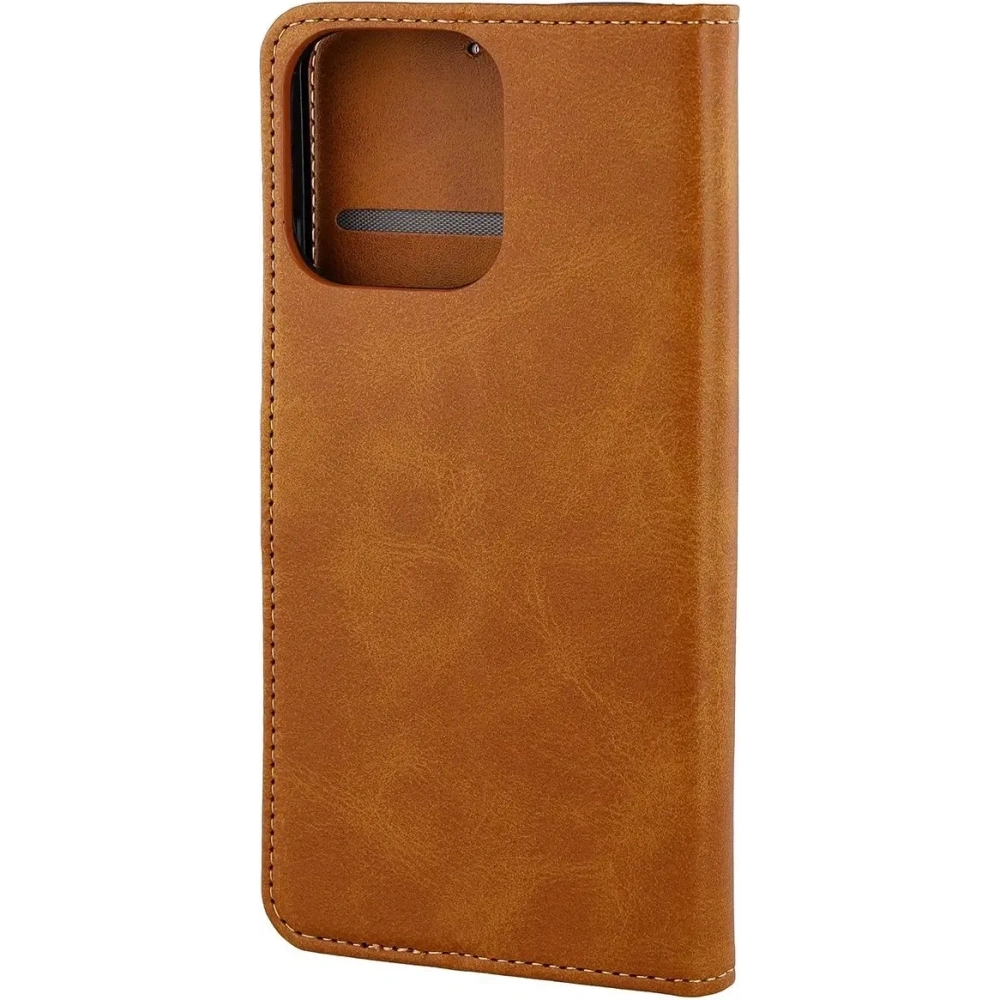 Etui z klapką Bizon Case Pocket do Oppo Reno 15 F / FS brązowe