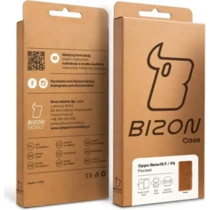 Etui z klapką Bizon Case Pocket do Oppo Reno 15 F / FS brązowe
