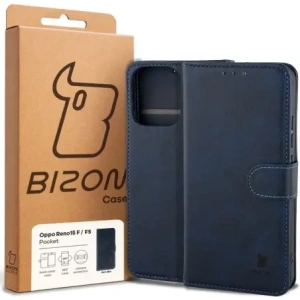 Etui z klapką Bizon Case Pocket do Oppo Reno 15 F / FS granatowe