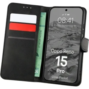 Etui z klapką Bizon Case Pocket do Oppo Reno 15 Pro czarne