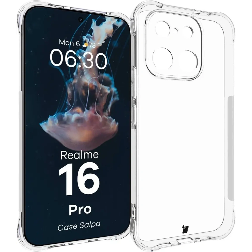 Elastyczne etui Bizon Case Salpa do Realme 16 Pro 5G przezroczyste
