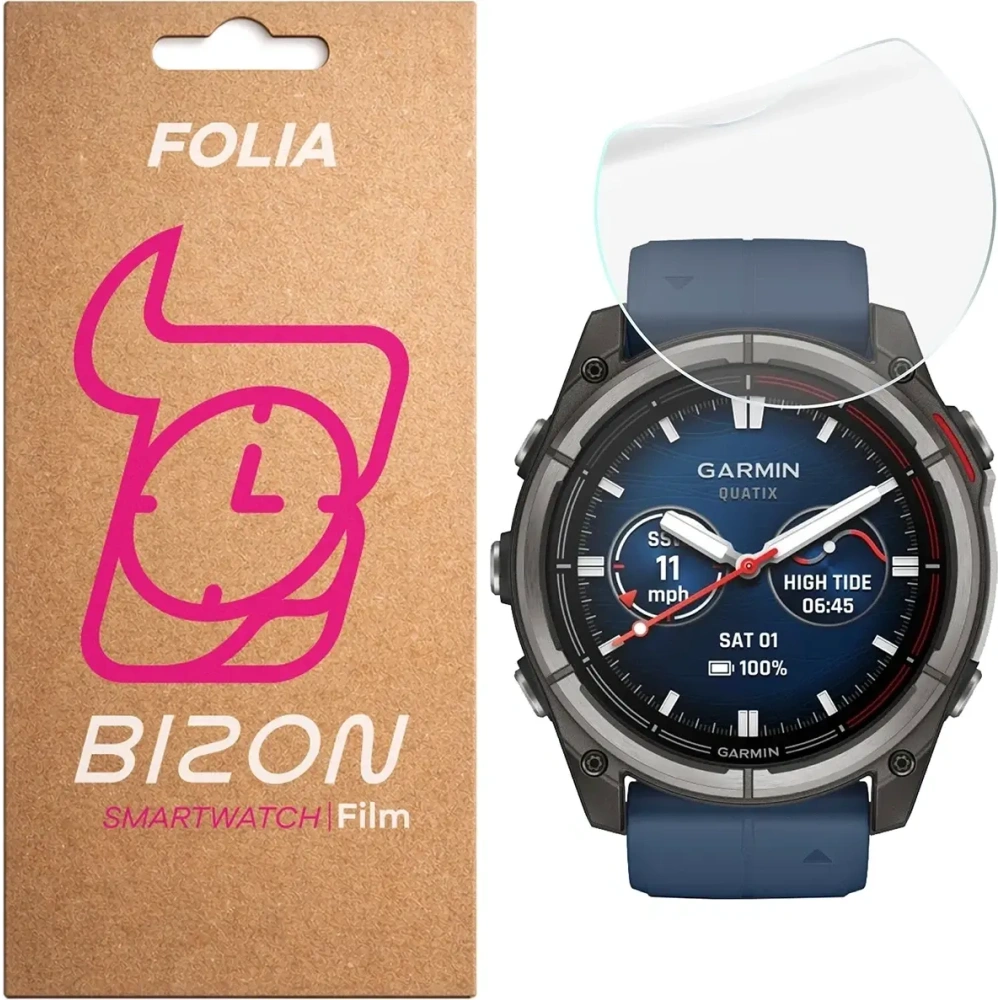 Folia hydrożelowa na ekran Bizon Glass Watch Hydrogel do Garmin Quatix 8 Pro 47mm