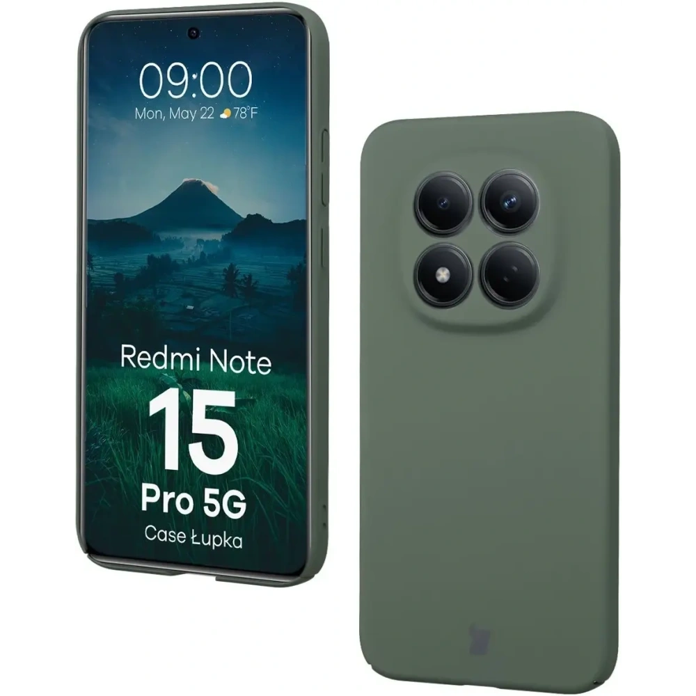 Etui Bizon Case Łupka do Xiaomi Redmi Note 15 Pro 5G zielone