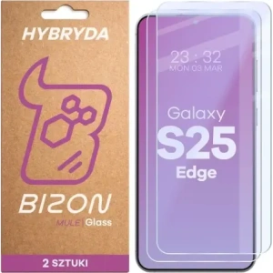 Elastyczne szkło hybrydowe Bizon Glass Mule Duo do Samsung Galaxy S25 Edge [2 PACK]