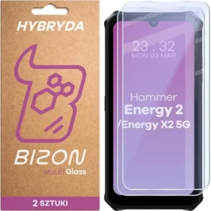 Elastyczne szkło hybrydowe Bizon Glass Mule Duo do HAMMER Energy X2 5G / 2 [2 PACK]