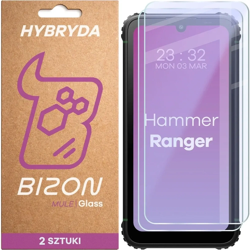 Elastyczne szkło hybrydowe Bizon Glass Mule Duo do HAMMER Ranger [2 PACK]