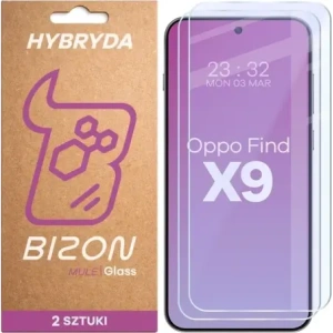 Elastyczne szkło hybrydowe Bizon Glass Mule Duo do Oppo Find X9 [2 PACK]