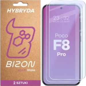 Elastyczne szkło hybrydowe Bizon Glass Mule Duo do Xiaomi POCO F7 Pro [2 PACK]