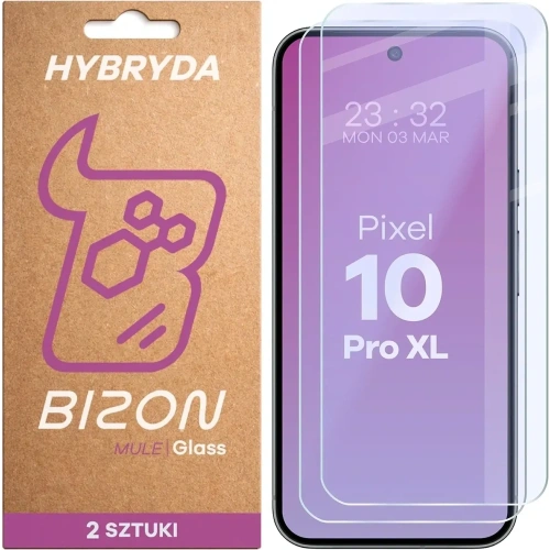 Elastyczne szkło hybrydowe Bizon Glass Mule Duo do Google Pixel 10 Pro XL [2 PACK]
