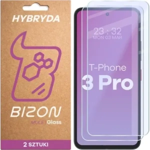 Elastyczne szkło hybrydowe Bizon Glass Mule Duo do T Phone 3 Pro [2 PACK]
