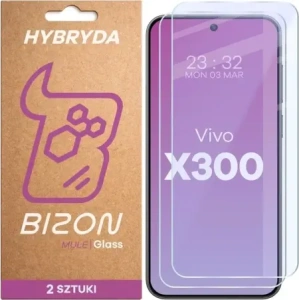 Elastyczne szkło hybrydowe Bizon Glass Mule Duo do Vivo X300 [2 PACK]