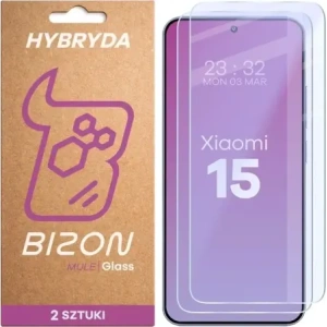 Elastyczne szkło hybrydowe Bizon Glass Mule Duo do Xiaomi 15 [2 PACK]