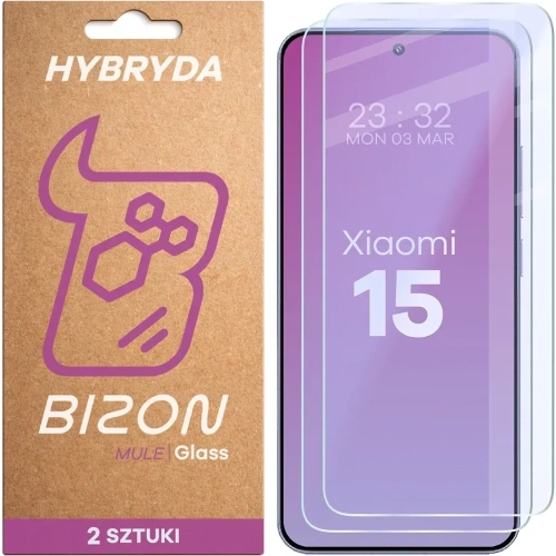 Elastyczne szkło hybrydowe Bizon Glass Mule Duo do Xiaomi 15 [2 PACK]