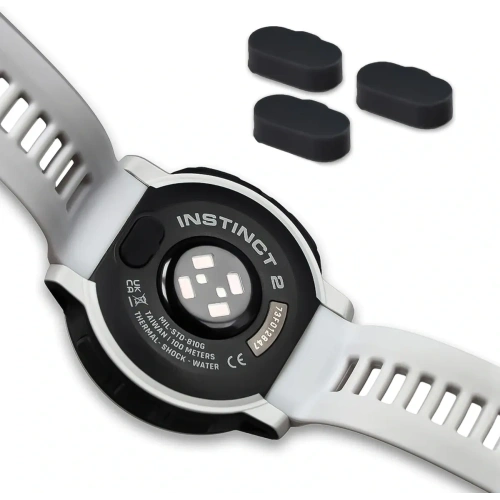 Zatyczka do portu ładowania Bizon Accessories Dust Plug dla zegarków Garmin, czarna [3 PACK]