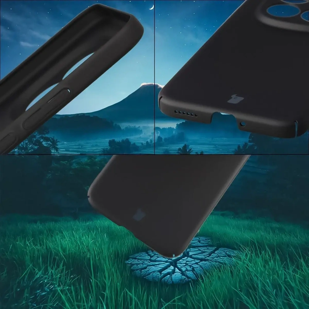 Etui Bizon Case Łupka do Xiaomi Redmi Note 15 Pro+ Plus 5G / POCO M8 Pro 5G czarne